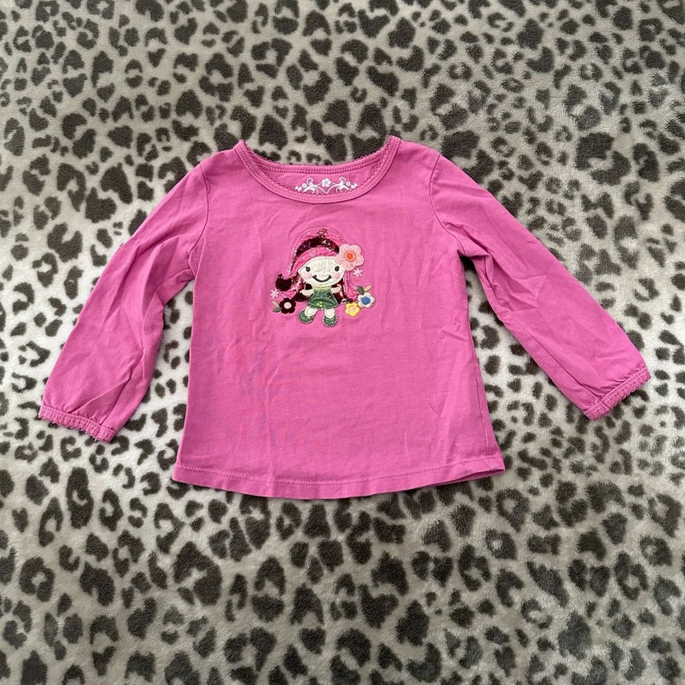 The Children’s Place Embroidered Patch Long Sleeve T-shirt in Pink Size 18 Mos
